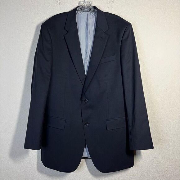 Tommy Hilfiger Mens Dark Blue Suit Jacket Two Button Career Long Sleeve Size 44L - Picture 1 of 6